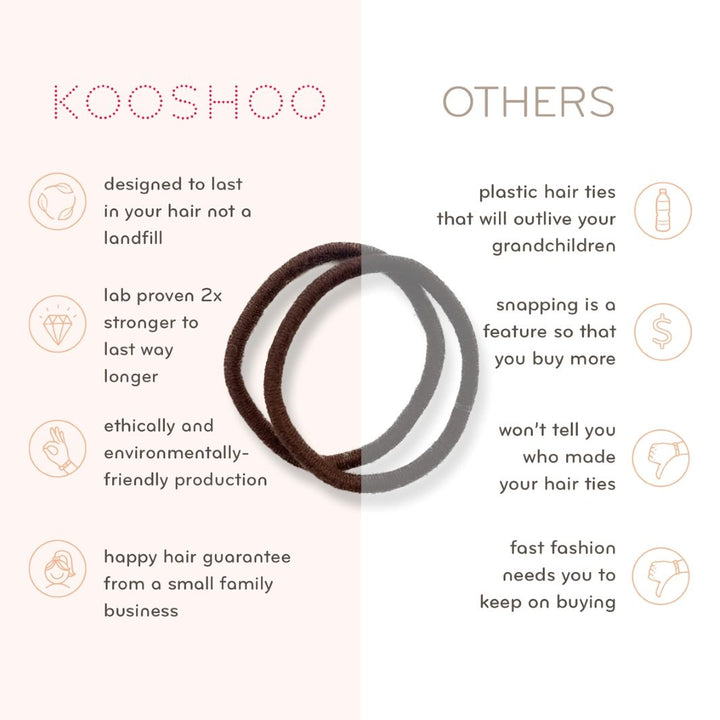 KOOSHOO Mondo Plastic-Free Hair Ties – Warm Earth (Pack of 4)