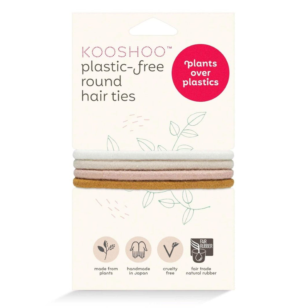 KOOSHOO Mondo Plastic-Free Hair Ties – Golden Fibres (Pack of 4)