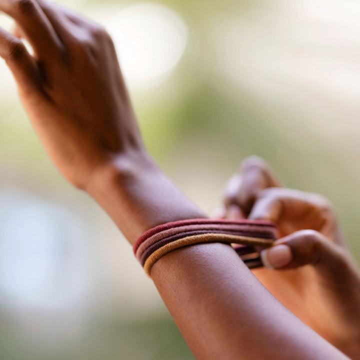 KOOSHOO Mondo Plastic-Free Hair Ties – Warm Earth (Pack of 4)