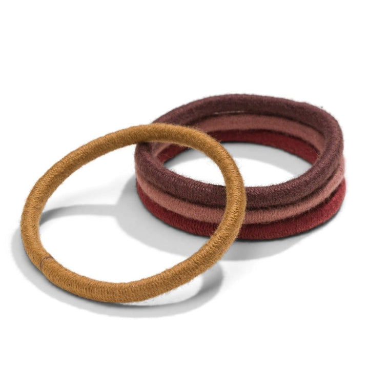 KOOSHOO Mondo Plastic-Free Hair Ties – Warm Earth (Pack of 4)