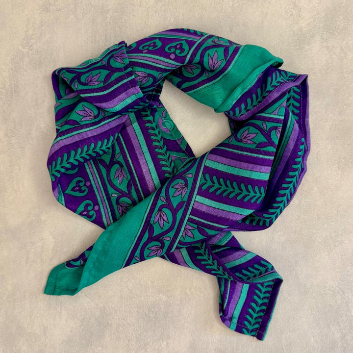 Mohini Upcycled Sari Fabric Square Head/Neck Scarf