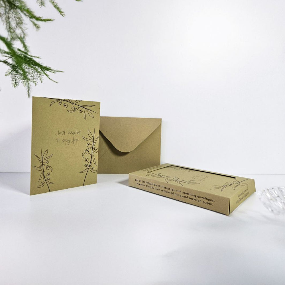 Recycled Olive A6 Notecards - Set of 10
