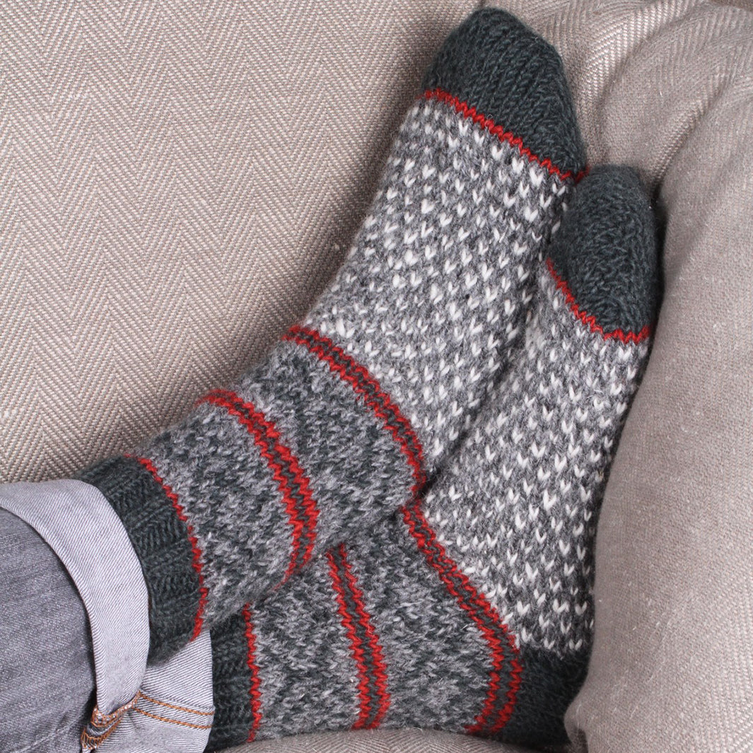 Tromso Graphite Sofa Socks - Shoe Size 4-8