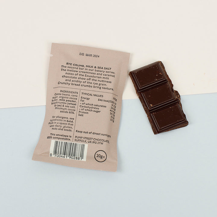 Rye Crumb, Milk & Sea Salt 60% Dark Milk Chocolate Bar