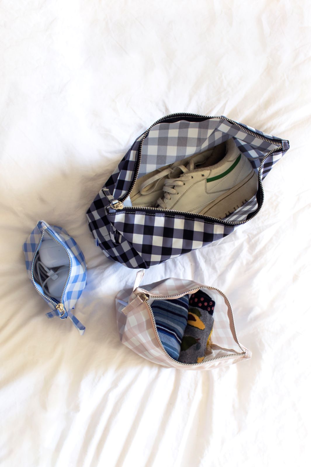 Set of 3 Pouches - Gingham