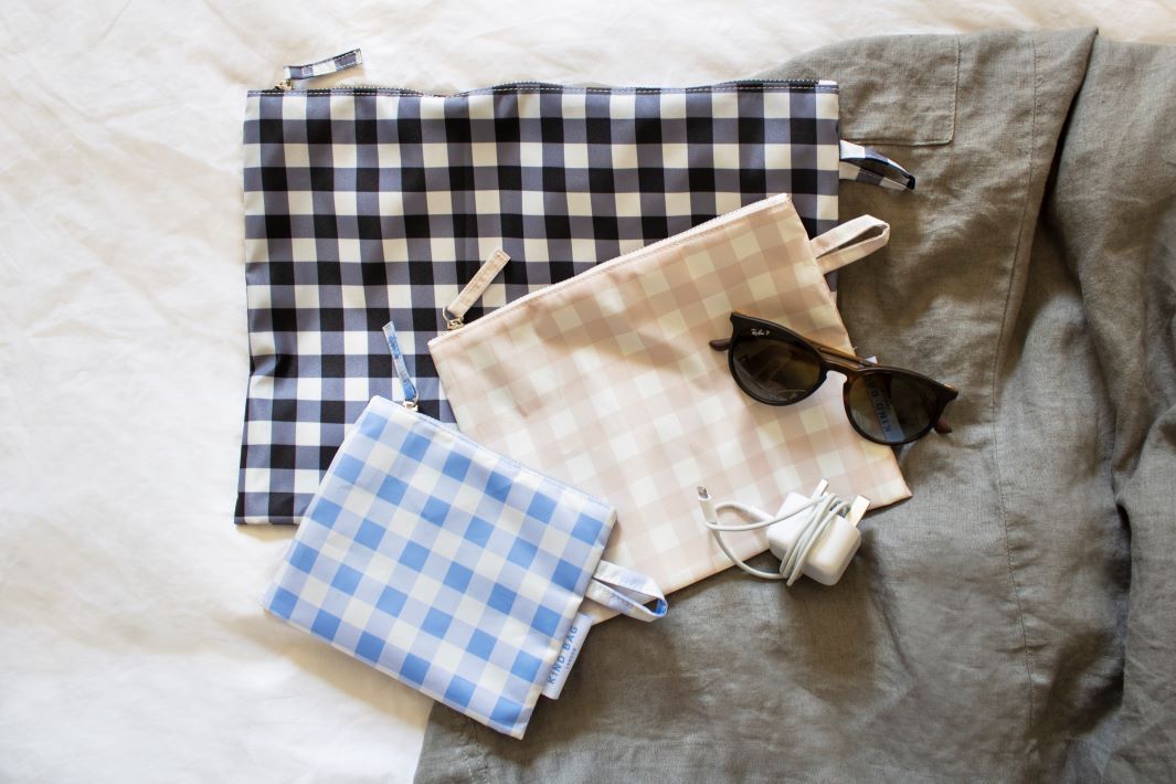 Set of 3 Pouches - Gingham