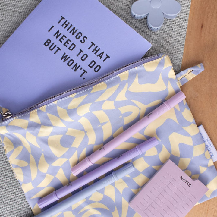 Set of 3 Pouches - Wavy Check