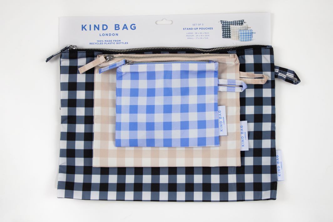 Set of 3 Pouches - Gingham