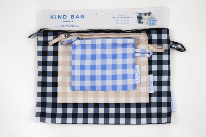 Set of 3 Pouches - Gingham