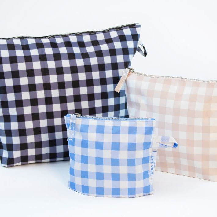 Set of 3 Pouches - Gingham