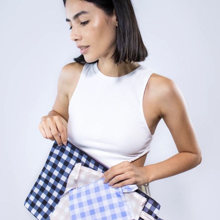 Set of 3 Pouches - Gingham