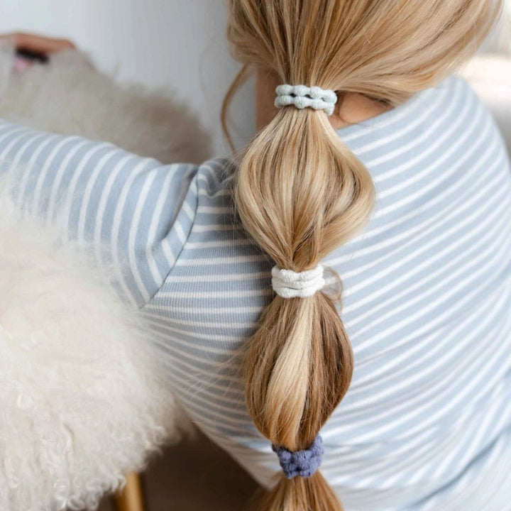 KOOSHOO Pearl Damage-Free Hair Ties – Organic Cotton (Pack of 3)