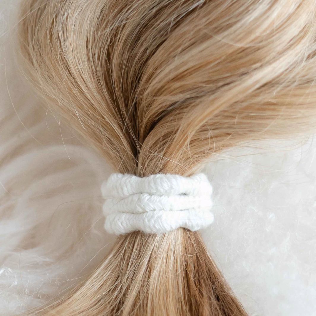 KOOSHOO Pearl Damage-Free Hair Ties – Organic Cotton (Pack of 3)