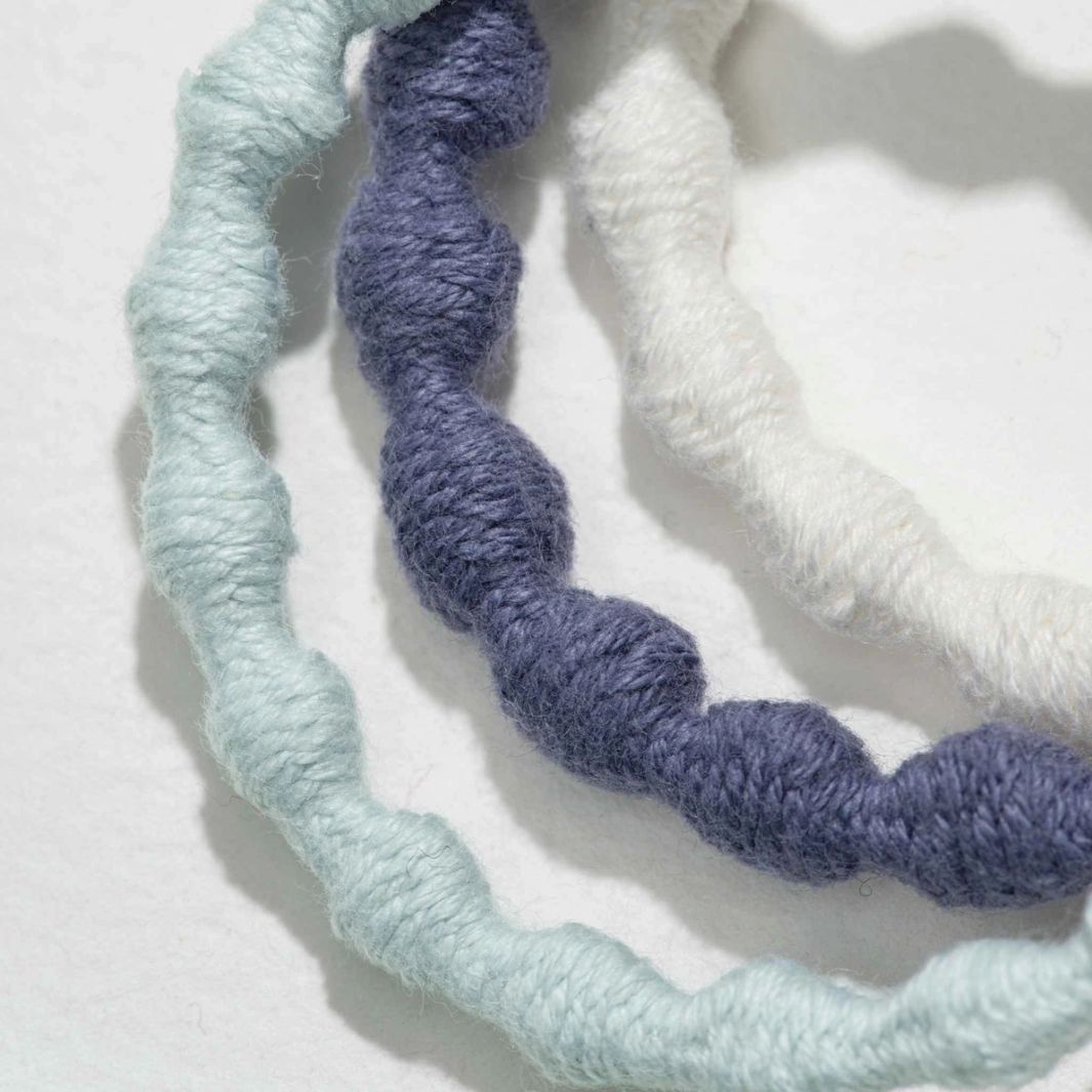 KOOSHOO Pearl Damage-Free Hair Ties – Organic Cotton (Pack of 3)