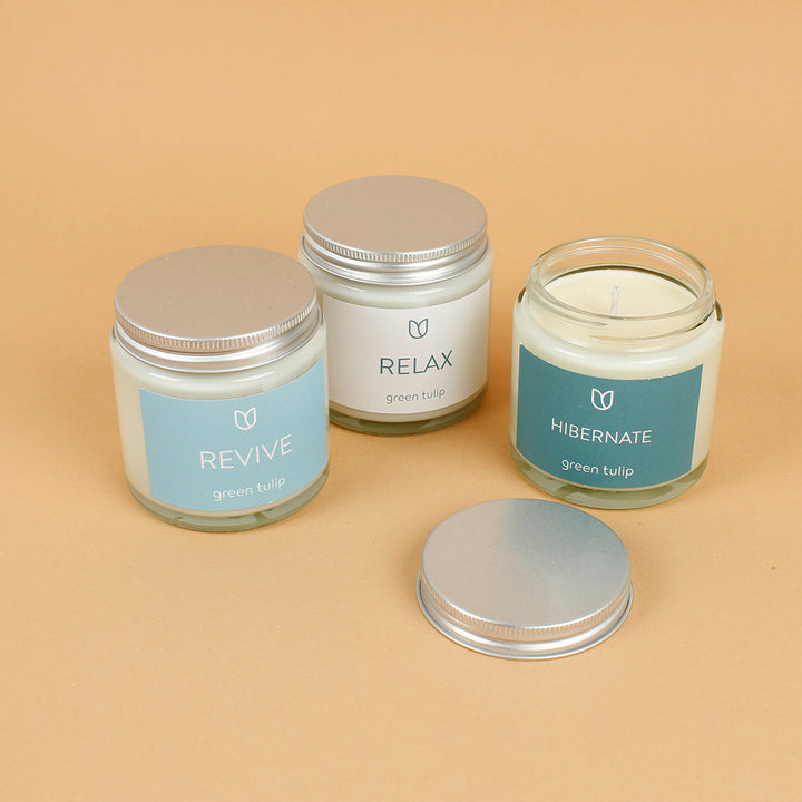 Relax Clear Glass Pharmacy Jar Candle with Lid