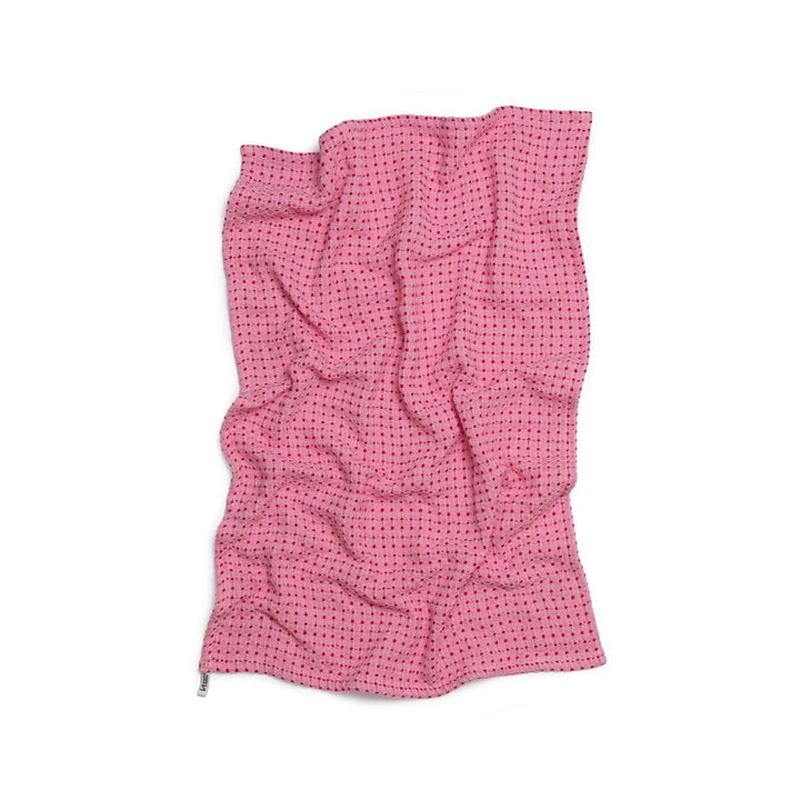 Recycled Cotton Mix Tea Towels - Pink/Red (Set of 2)