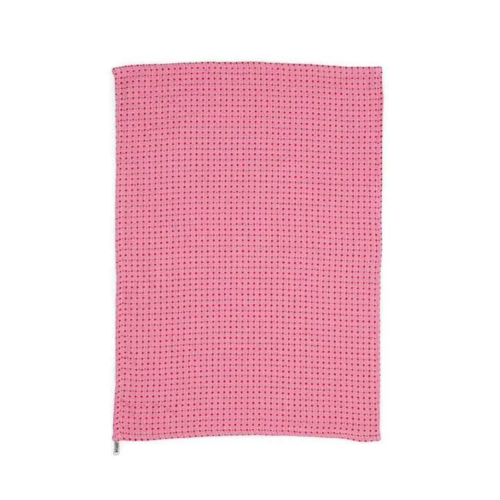 Recycled Cotton Mix Tea Towels - Pink/Red (Set of 2)