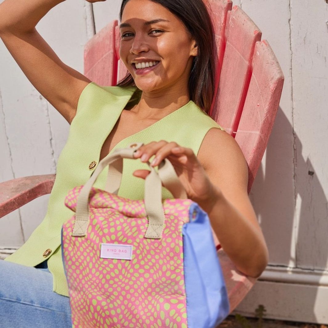 Lunch Bag - Twisted Polka Pink & Yellow