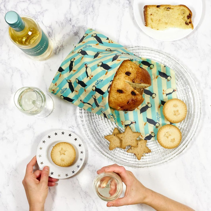 Beeswax Food Wraps – Puffin (Set of 3)