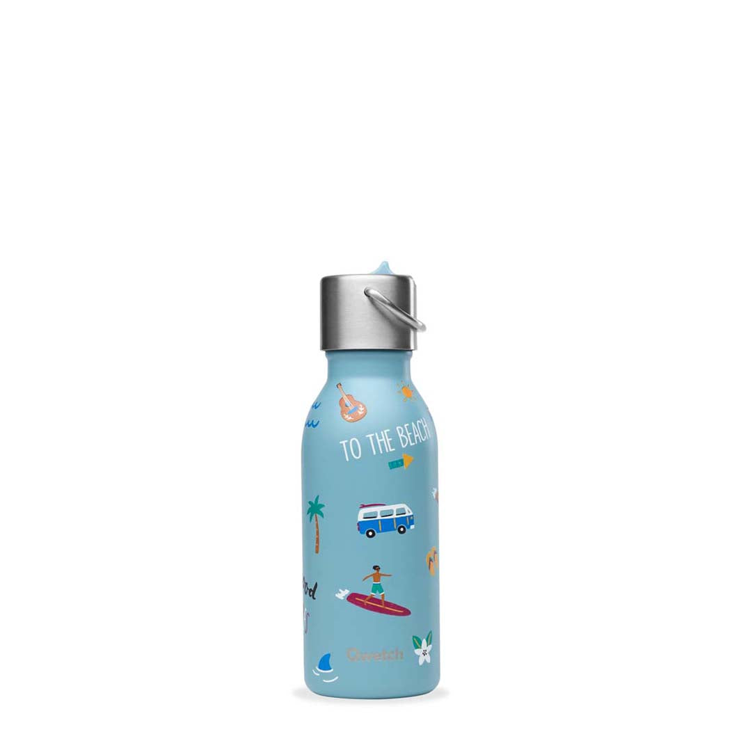 *NQP* Insulated Stainless Steel Kids Bottle - Honolulu - Steel Blue - 350ml