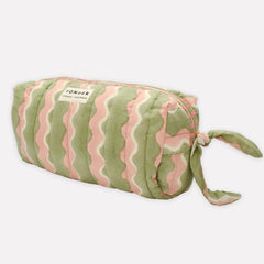 Quilted Wash Bag - Whirly Mint