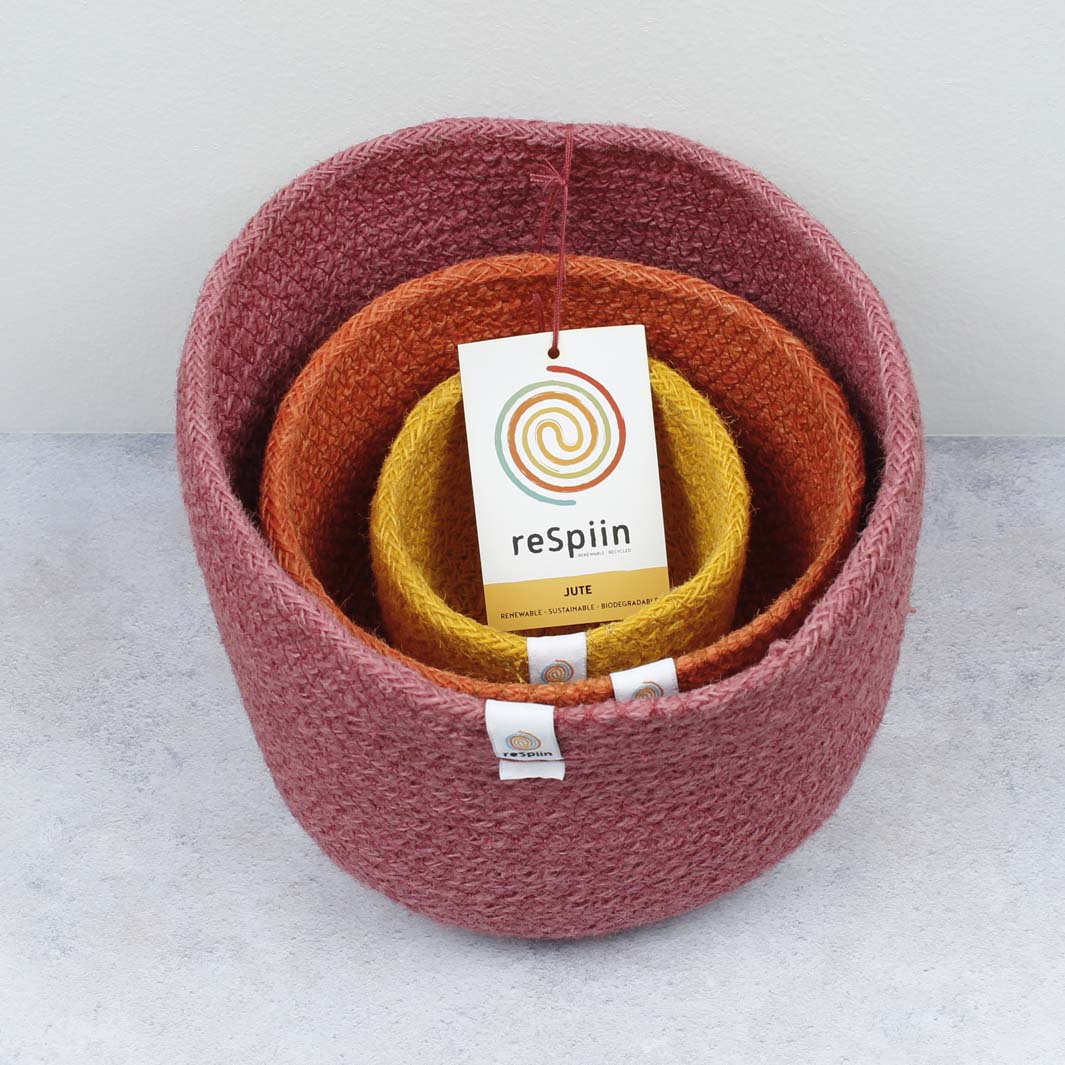 *NQP* Jute Tall Basket Set - Fire