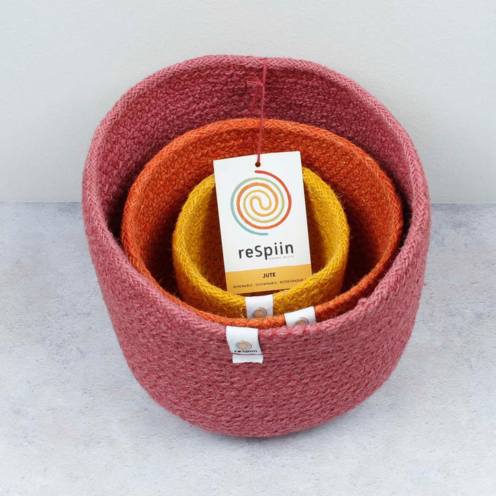 *NQP* Jute Tall Basket Set - Fire
