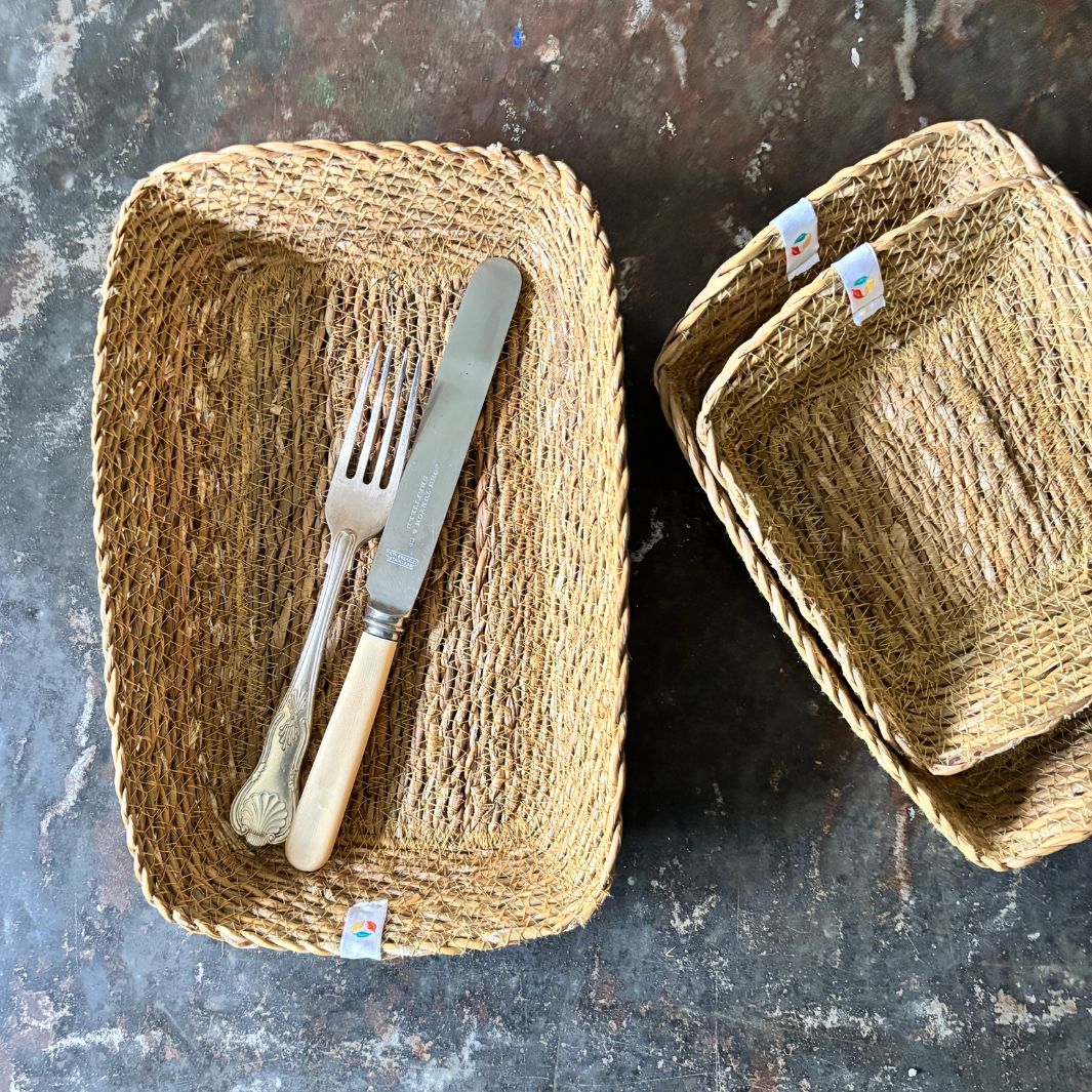 Seagrass Rectangular Basket Set - Natural