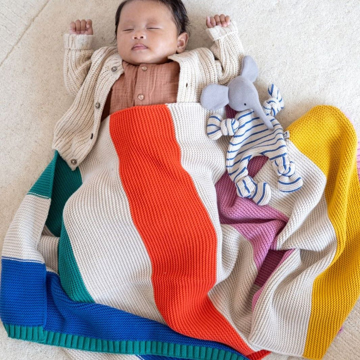 Striped Baby Blanket - Rainbow