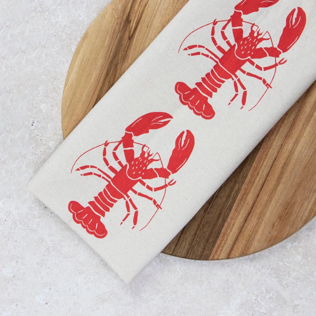Organic Tea Towel | Red Lobster