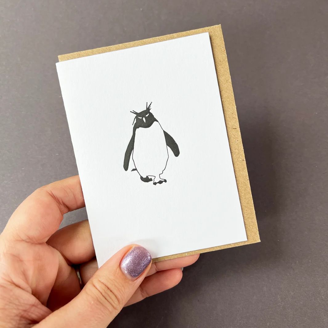 Rockhopper Penguin Notecard