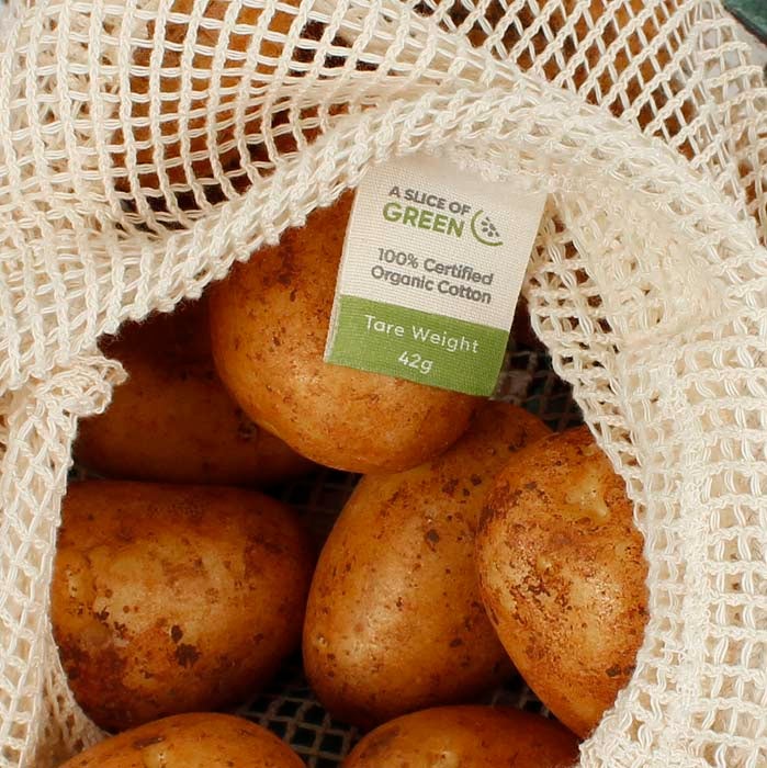 Organic Cotton Mesh Produce Bag - Medium UNPACKAGED