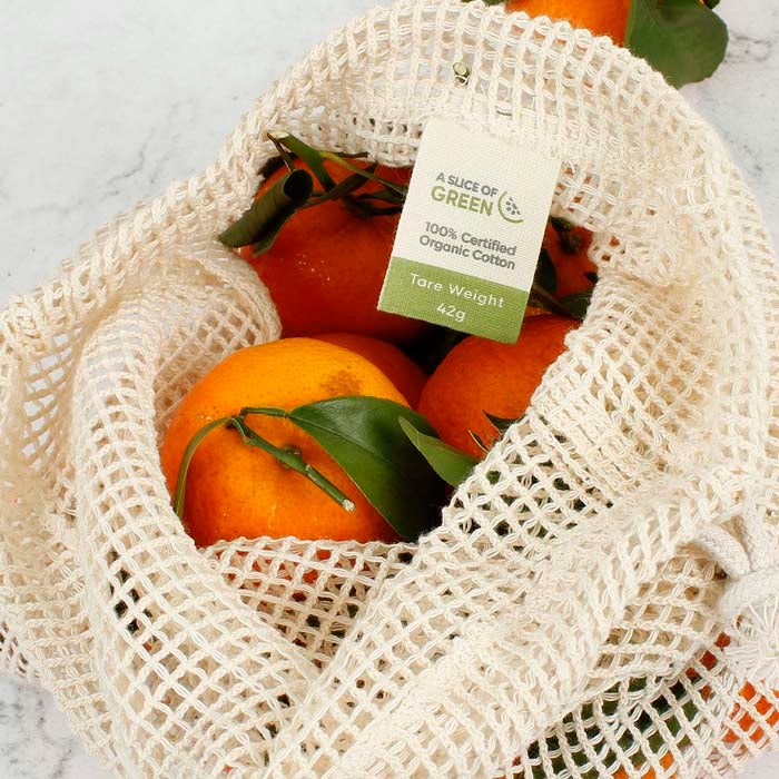Organic Cotton Mesh Produce Bag - Medium UNPACKAGED