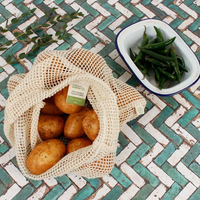 Organic Cotton Mesh Produce Bag - Medium UNPACKAGED