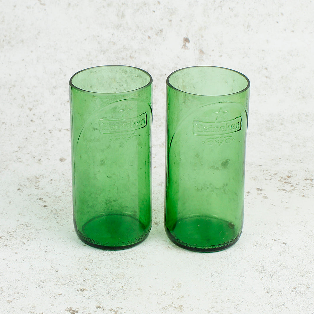 Upcycled Heineken Glass Tumbler Gift Set - Box of 2