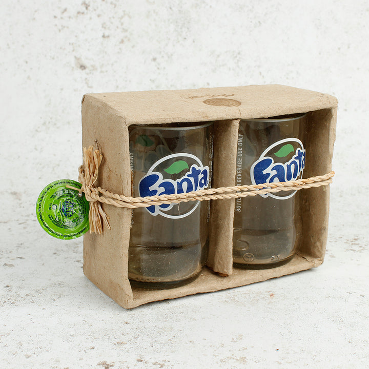 Upcycled Fanta Glass Tumbler Gift Set - Box of 2