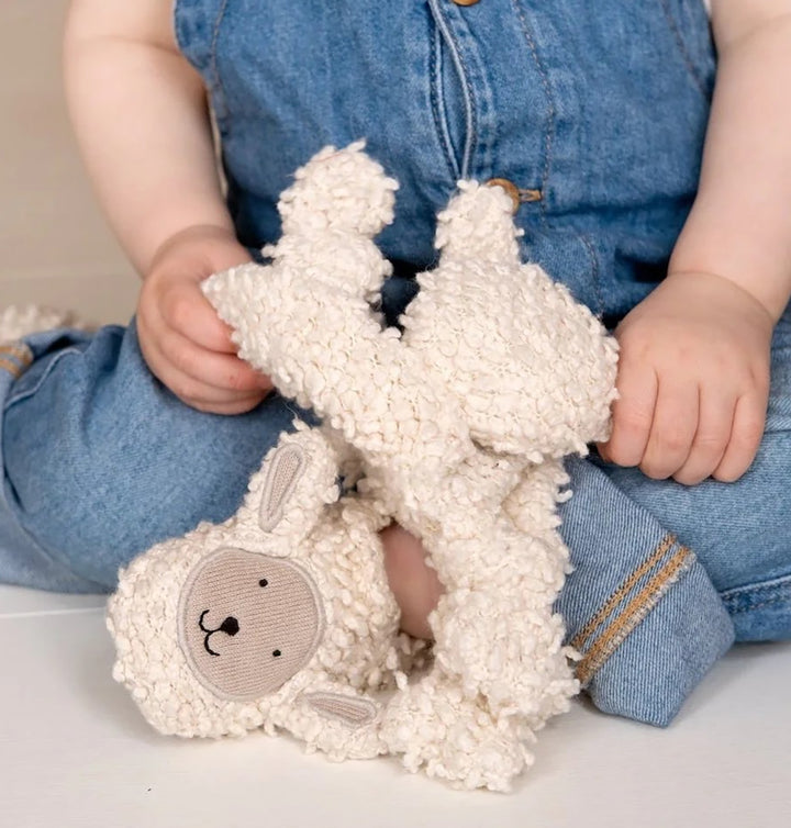 Knitted Sheep Baby Comforter
