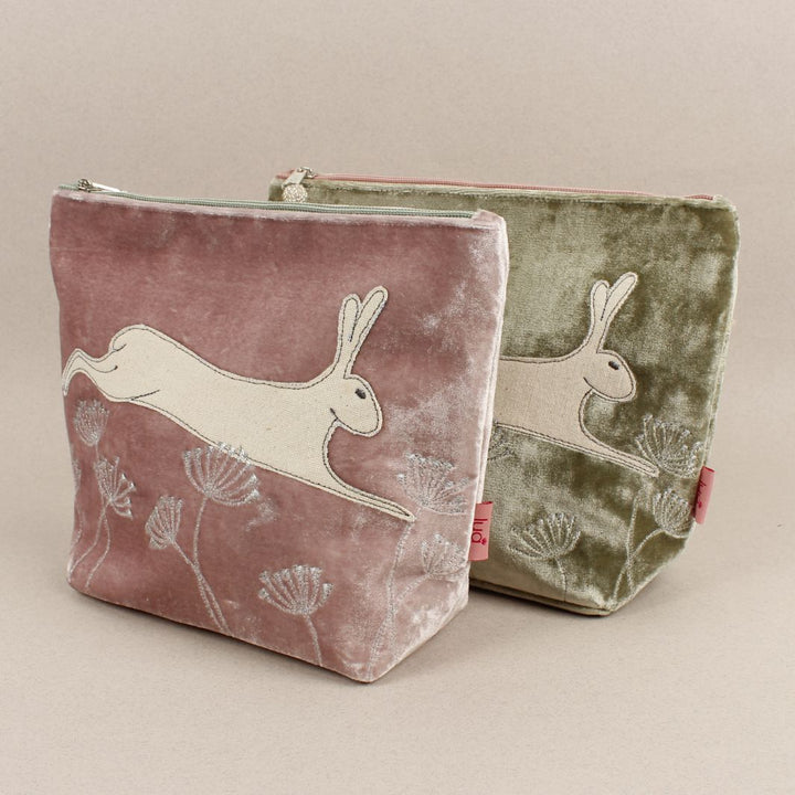 Velvet Embroidered Cosmetic Bag