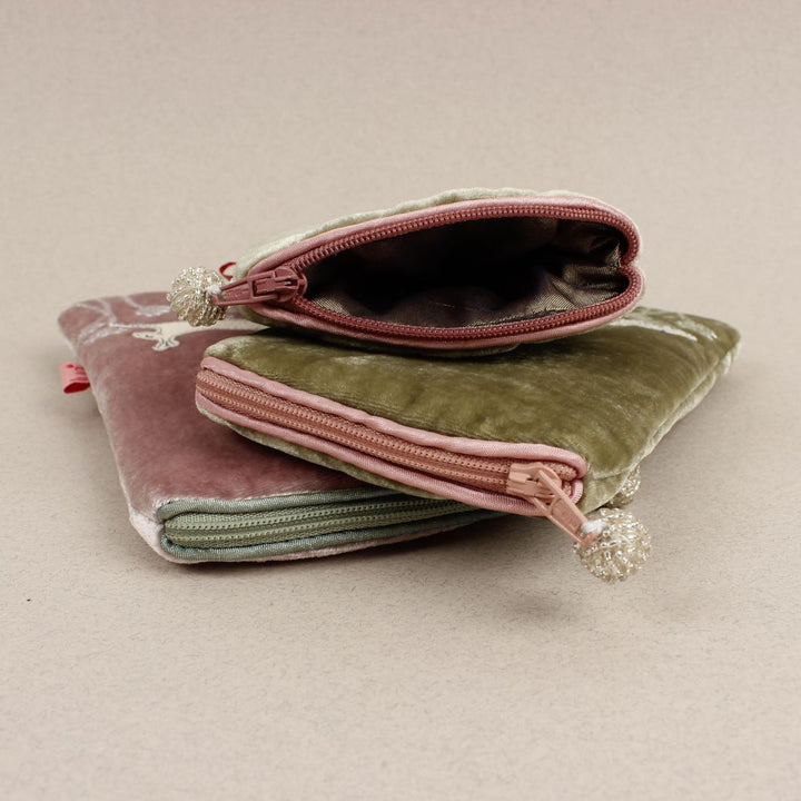 Velvet Embroidered Mini Purse