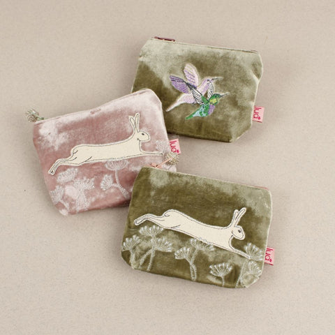Velvet Embroidered Mini Purse