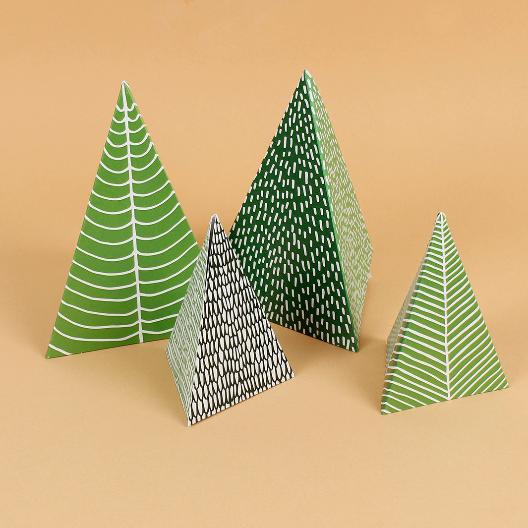 3D Christmas Tree Cards - Pack of 4