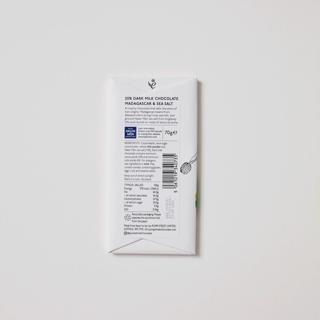 Madagascar & Sea Salt 55% Dark Chocolate