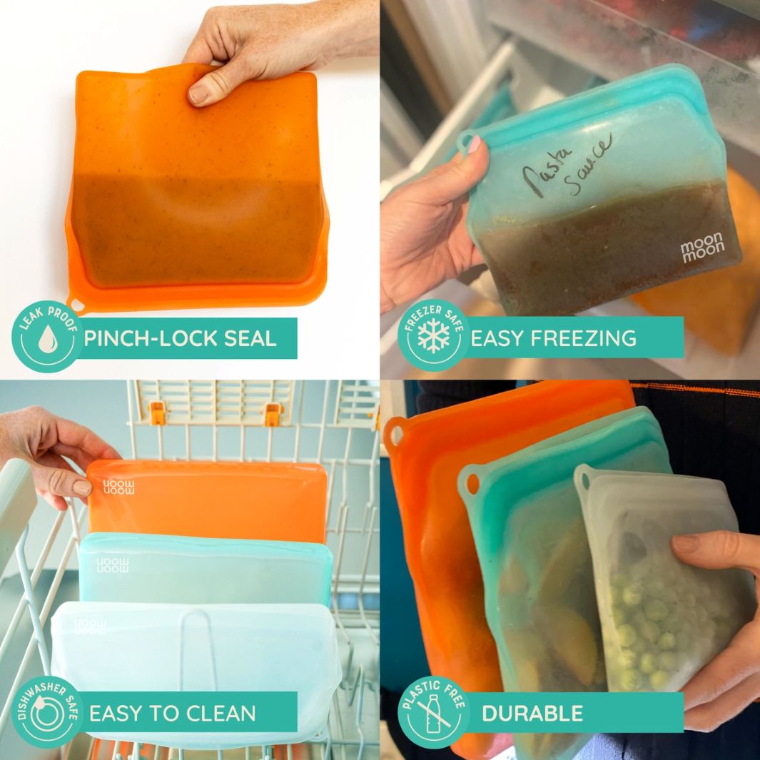 Reusable Silicone Food Bags – Slim Multi Pack (Set of 3)