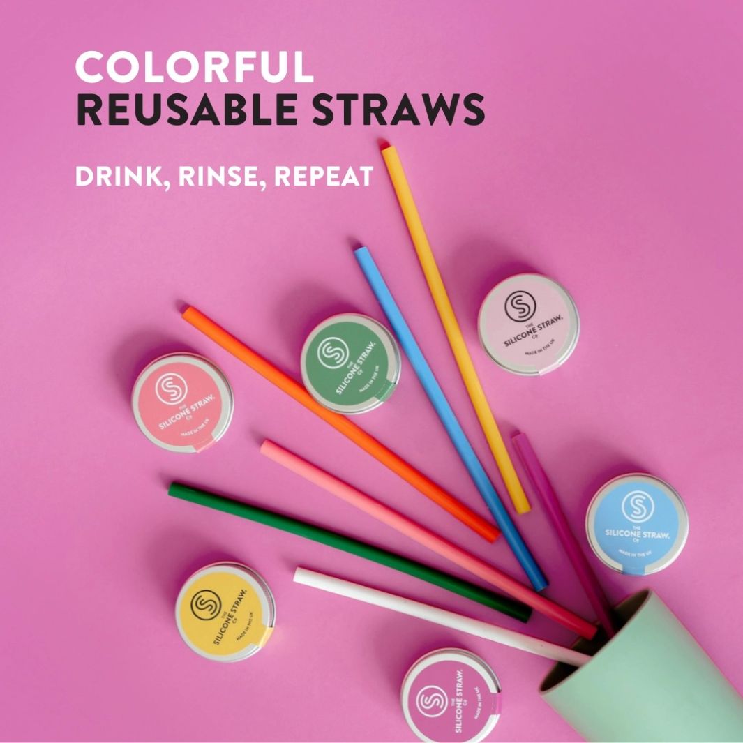 Reusable Silicone Straw with Travel Tin