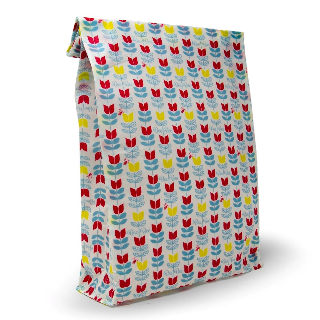 Beeswax Reusable Bread Bag - Tulip Print