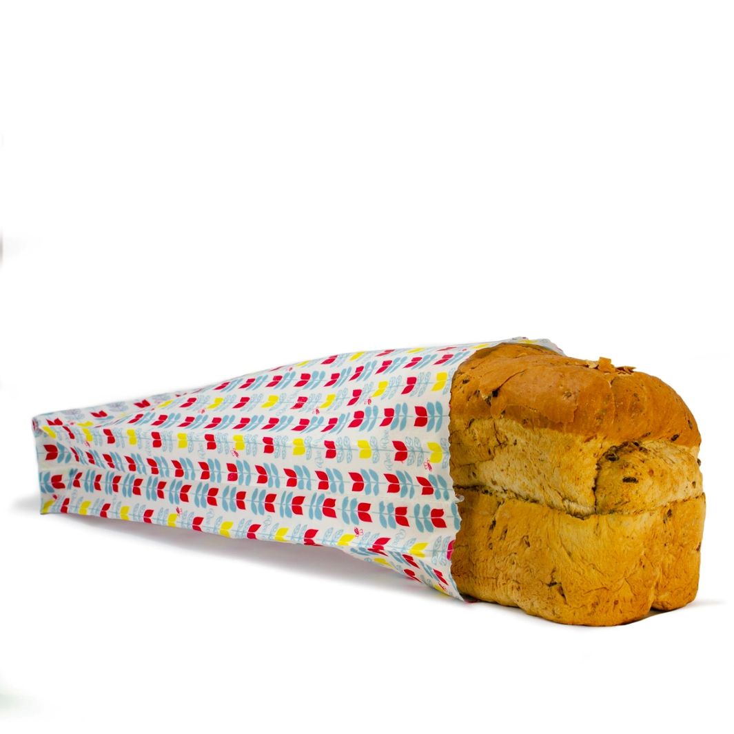 Beeswax Reusable Bread Bag - Tulip Print
