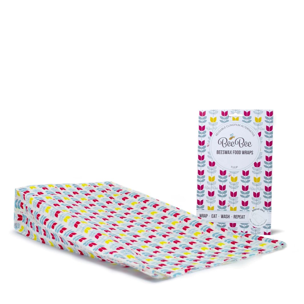 Beeswax Reusable Bread Bag - Tulip Print