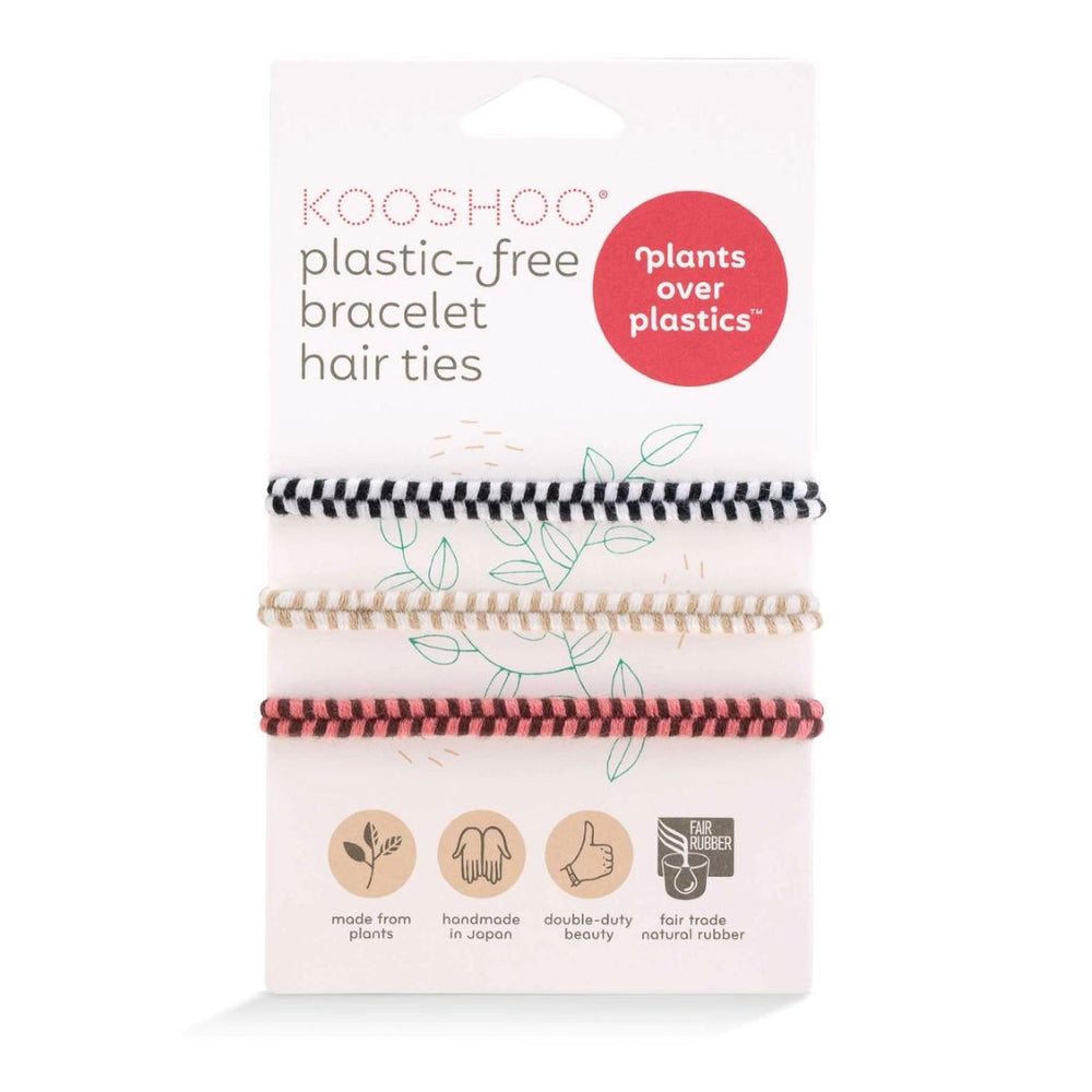 KOOSHOO Bracelet Hair Ties – Organic Cotton Chevron Weave