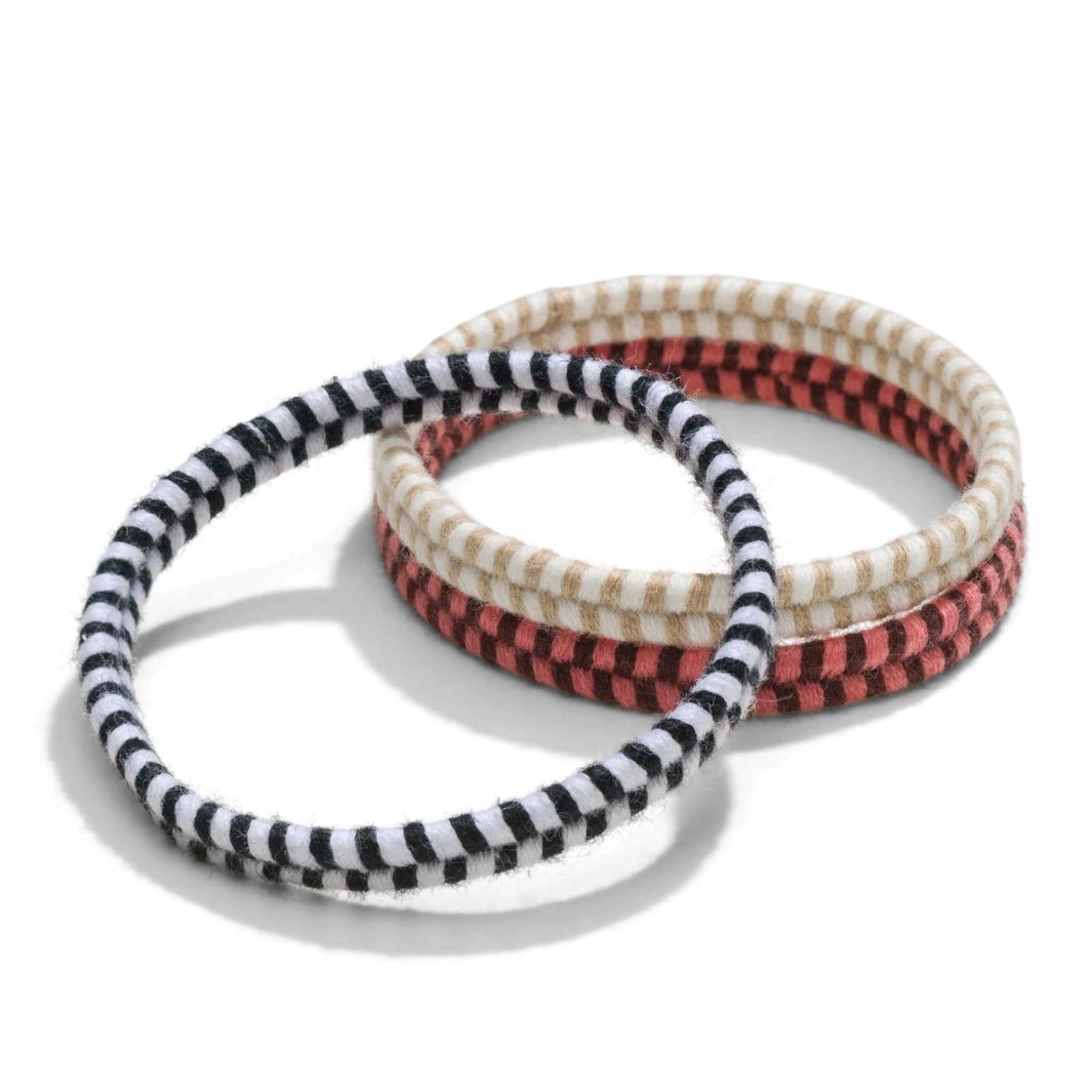 KOOSHOO Bracelet Hair Ties – Organic Cotton Chevron Weave