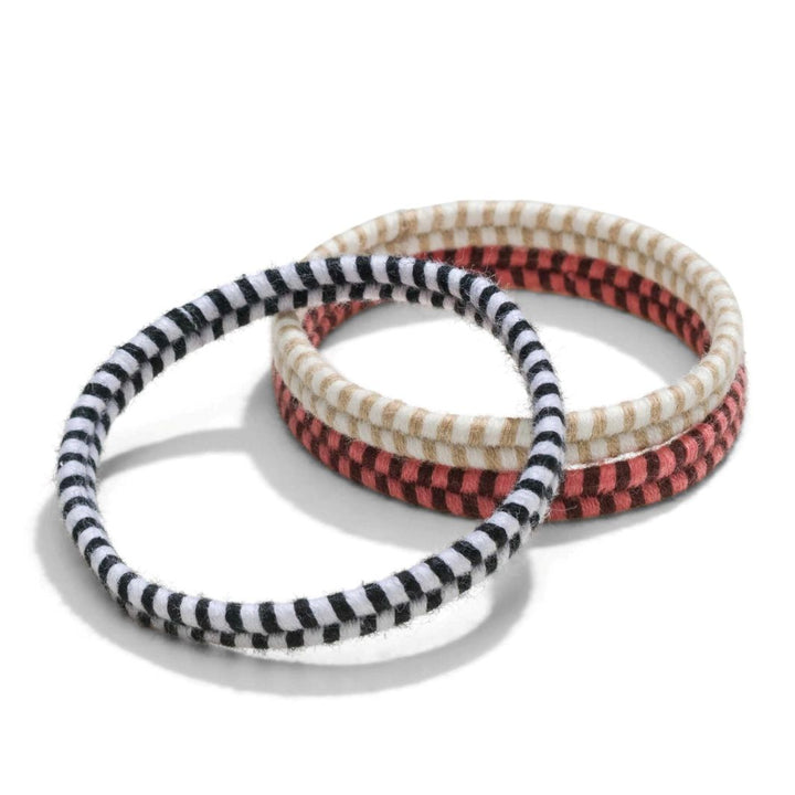 KOOSHOO Bracelet Hair Ties – Organic Cotton Chevron Weave
